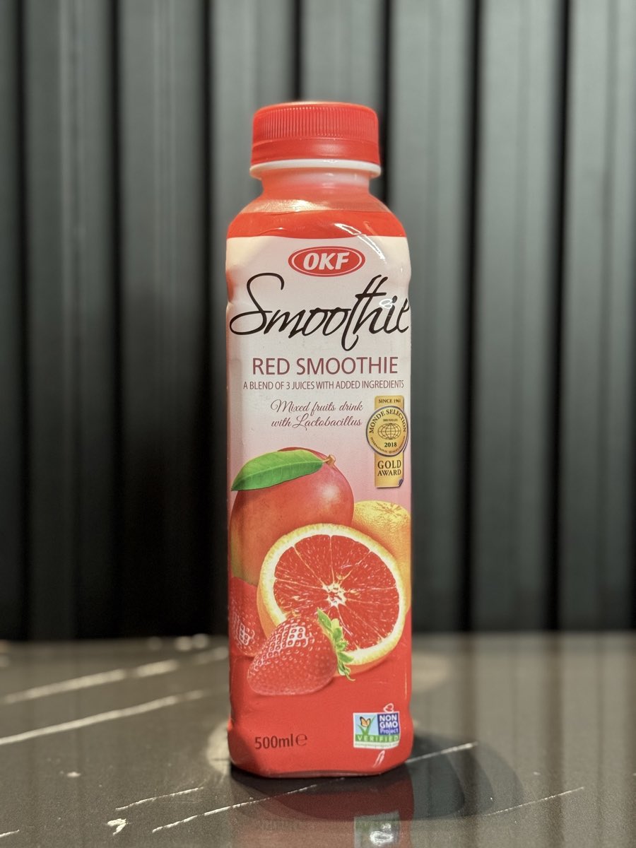 Red OKF Korean smoothie bottle