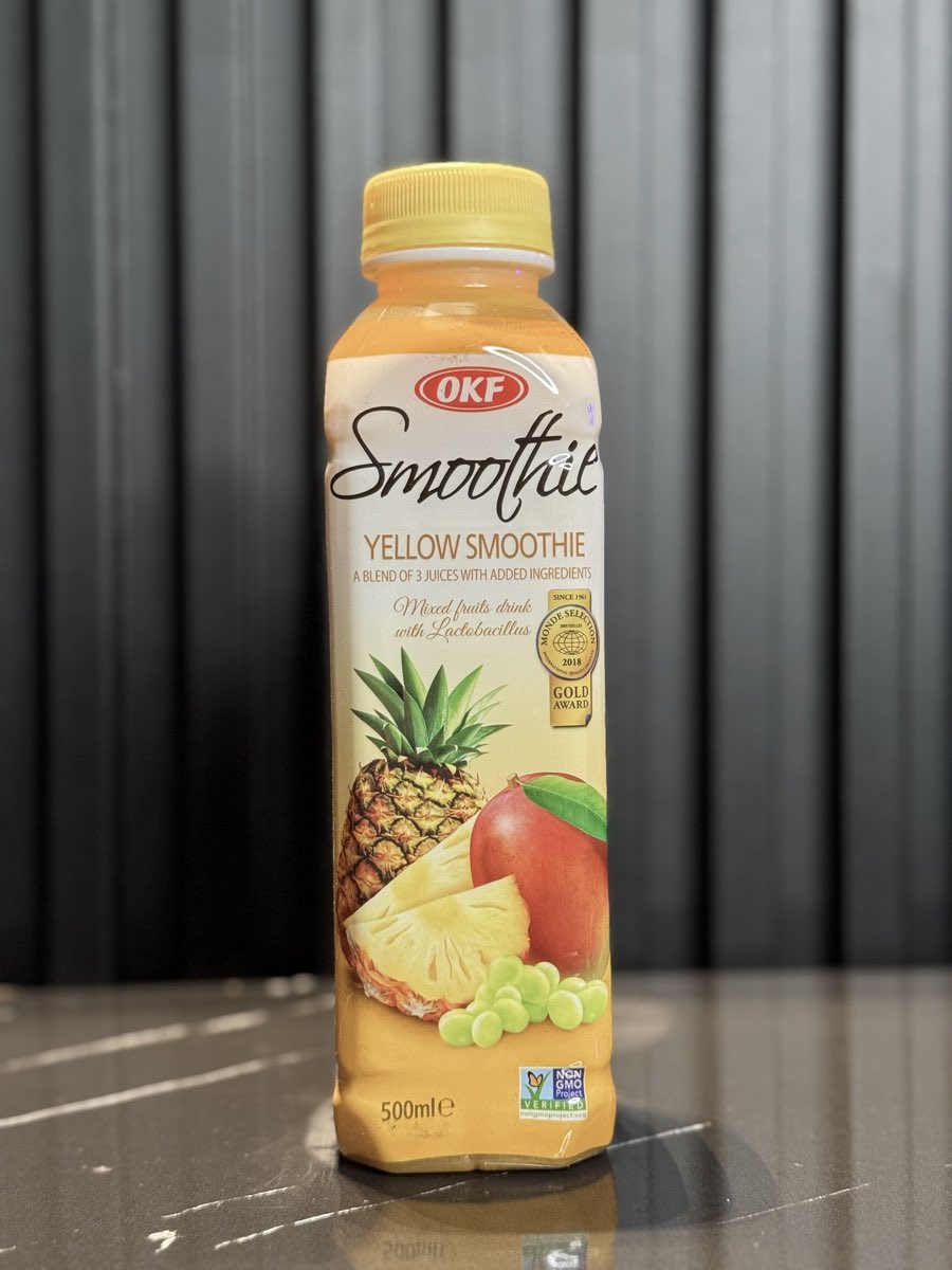 Yellow OKF Korean smoothie bottle